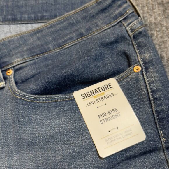 Signature By Levi Strauss Womens 39x30 Mid-Rise Stretch Straight Jeans 28S NEW - Picture 4 of 10